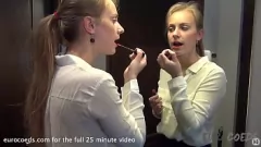 play Skinny Beauty Masturbating in Public on Downtown Riga Balcony